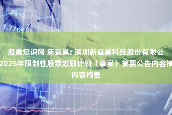 股票知识网 新益昌: 深圳新益昌科技股份有限公司2025年限制性股票激励计划（草案）摘要公告内容摘要